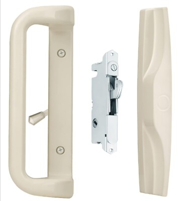 House Guard Patio Door Lock and Handle Set with Key, Beige Color