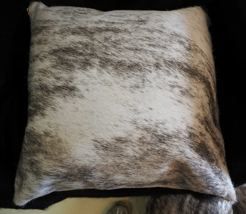 Wonderful Light Exotic Brindled Premium Leather Cowhide 40CM Sq Cushion Cover - Picture 5 of 7