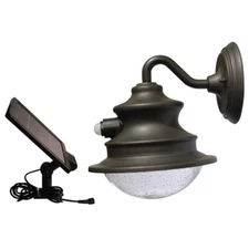 Barn Solar Brown Outdoor Wall Sconce with LED Remote Solar Panel & Motion Sensor
