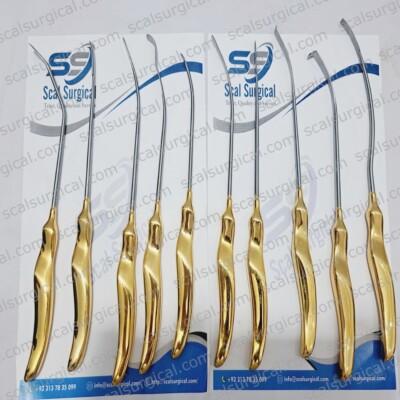 Browlift Face Lift Dissector, Elevator Breast Plastic Surgery Set Of 10 Pcs