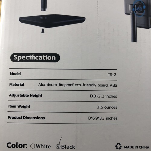 Tounee Tablet Stand and Holder for Desk, Black, Adjustable, up to 12.9” iPad Pro - Picture 5 of 19