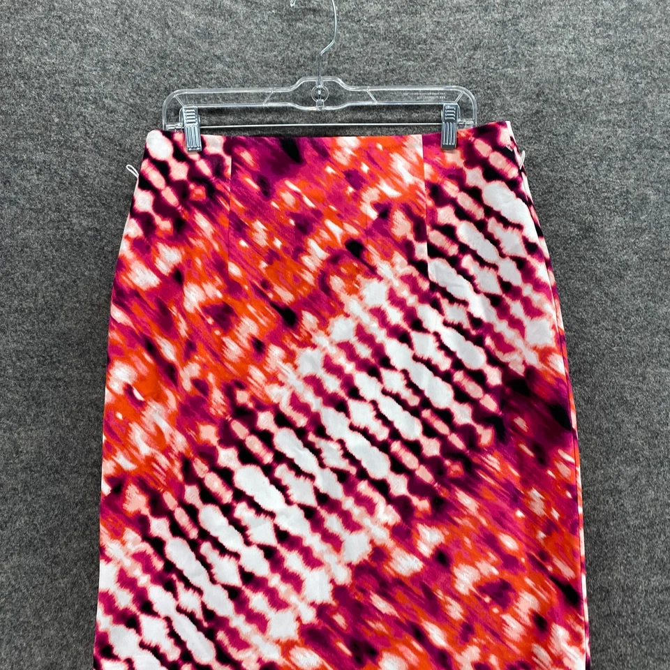 Falda Worthington Mujer 14 Roja Geométrica Línea A Midi Cremallera tiro medio Algodón Foto 3 de 4