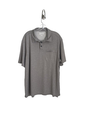 Duluth Trading Co Pewter Heather Gray Armachillo Cooling Relaxed Polo Mens Large