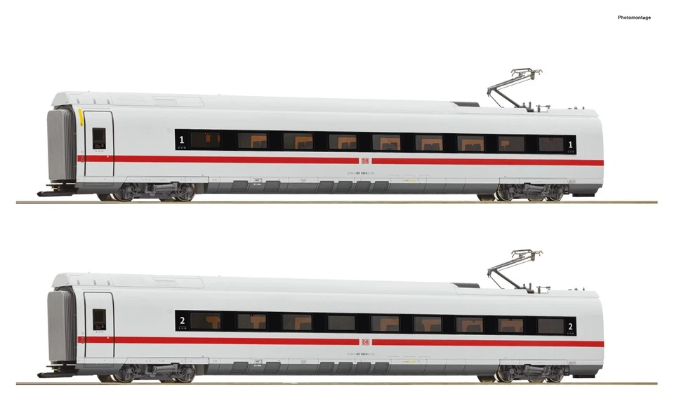 ROCO 72097 Set ICE Velaro D DB AG, intermedia 1a e 2a cl. con pantografo ILLUM. - Immagine 2 di 4