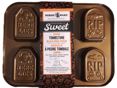 Halloween Tombstone Cake Baking Pan Nordic Ware Seasonally Sweet brown 6 cav.