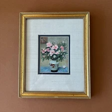 Marcel Dyf Floral Still Life Print 'Bouquet d’Azaleas Roses' Framed under Glass