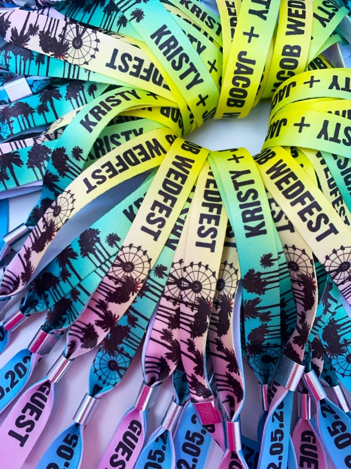 Personalised Party Event Wristbands  - Customised Festival Fabric Wristbands - Image 2 of 4