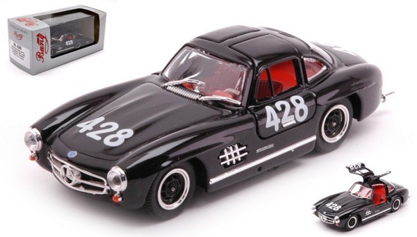 Bang 1/43 Mercedes 300 Sl 428 Mille Miglia 1955 Modellbau Statisches Modell-image