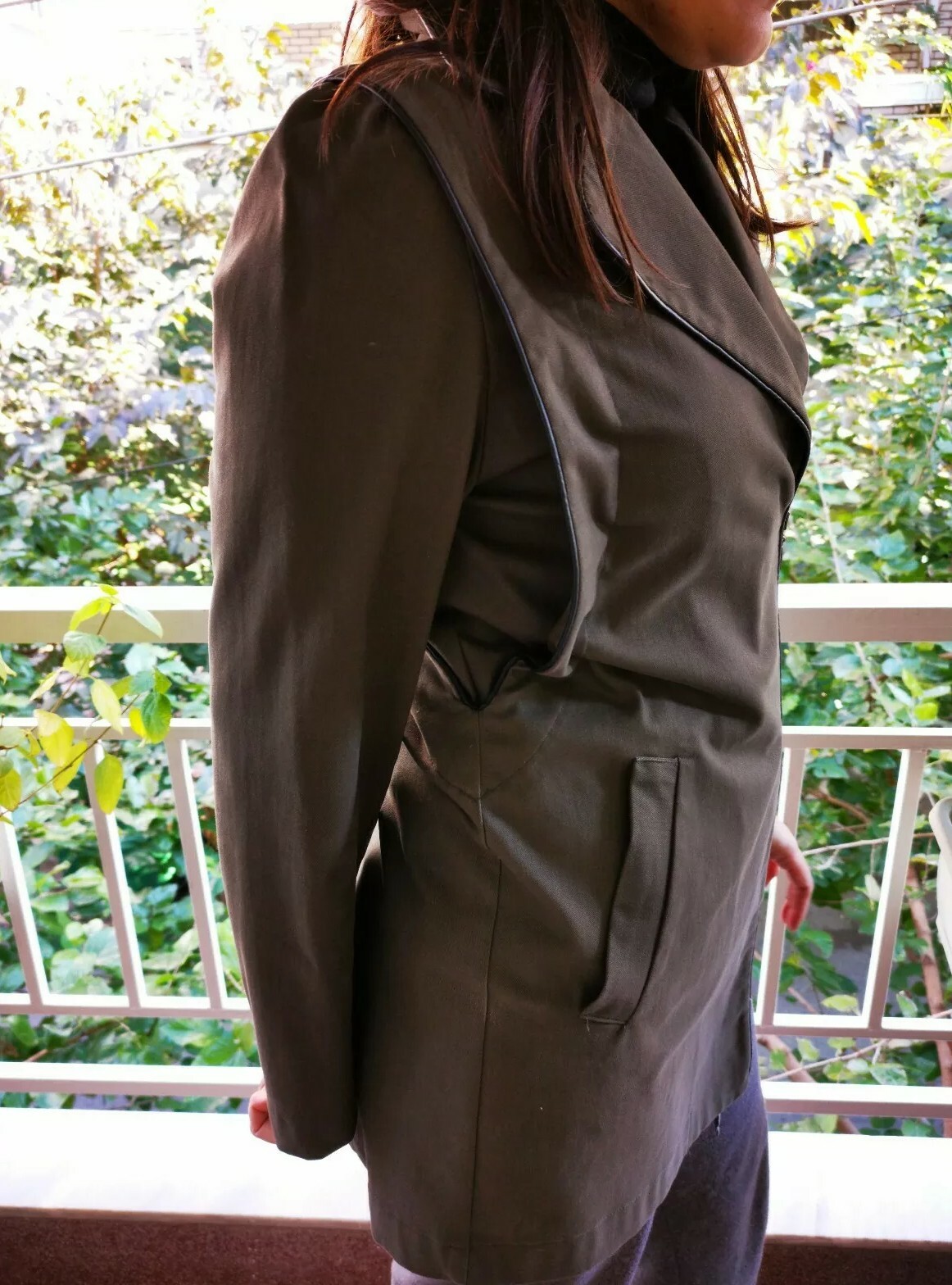 ALTRA Giacca donna cappotto slim fit taglia media verde scuro nuova