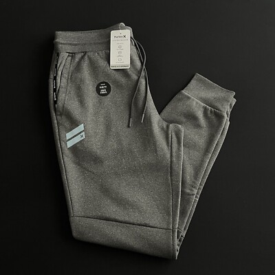 NWT Men s Small Charcoal Heather Hurley Exist Poly Fleece Slim Fit Joggers