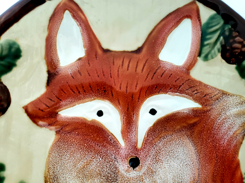 Grasslands Road Ceramic Red Fox Plate 8" Brown Green Item 464895 - Picture 2 of 9