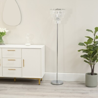 Stehlampe freistehend Lese Wohnzimmer Schlafzimmer Leuchte Schmuck Tropfen