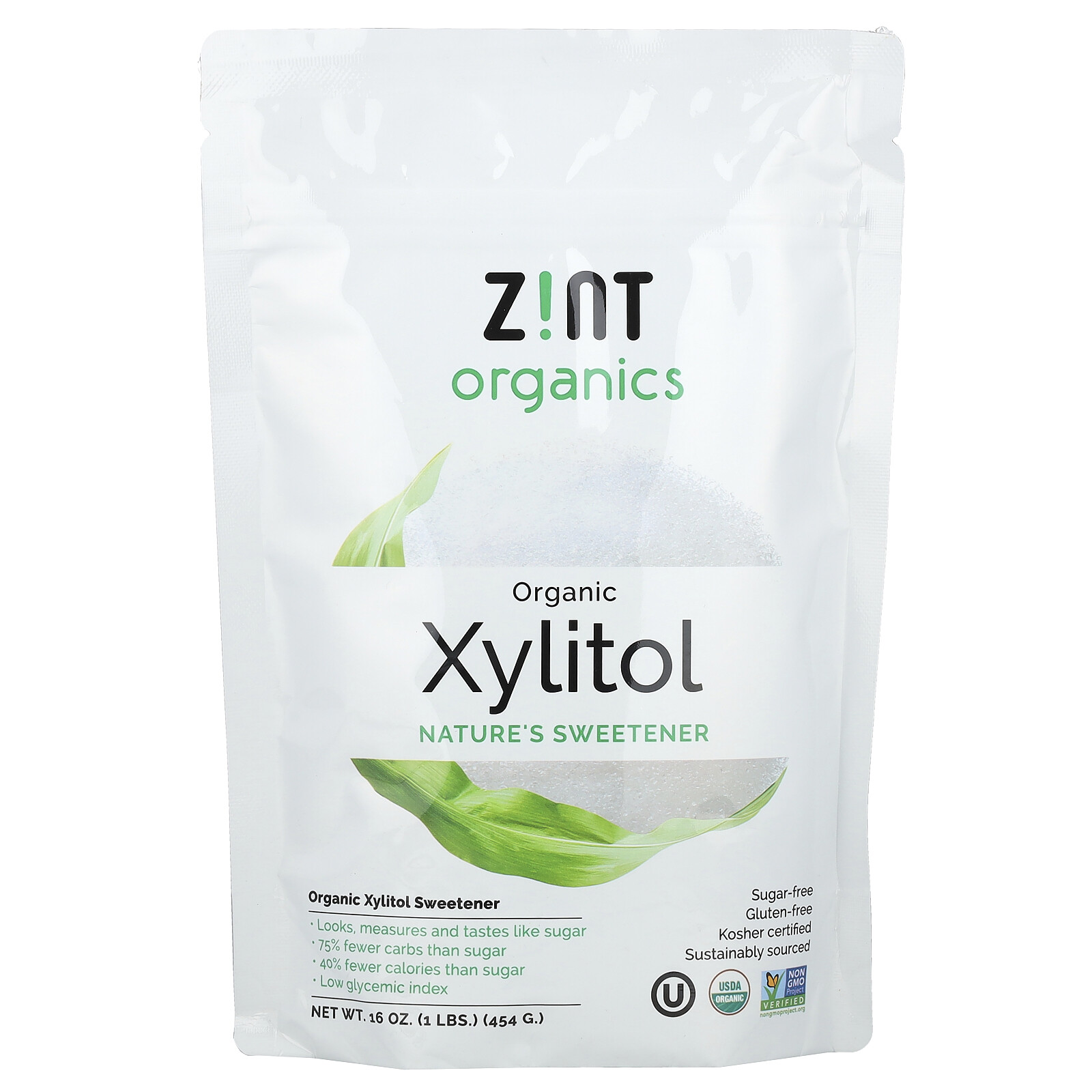 Zint Xylitol Nature s Sweetener 16 унций 454 г Без глютена, кошерный, без ГМО,