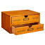 thumbnail 1  - Small Wood Storage Box with Drawers, Vintage French Design (9.75 x 7 x 5 In)