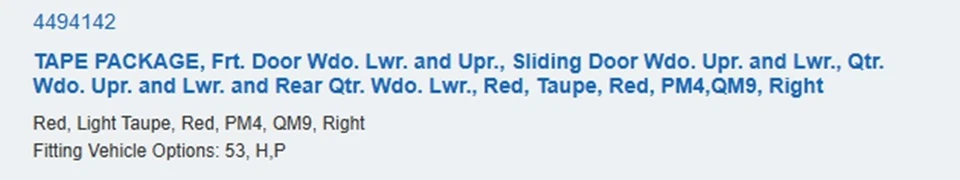 Kits de rayas combinadas OEM Mopar 4494276 y 4484142 1988-91 caravana y Grand Foto 4 de 4