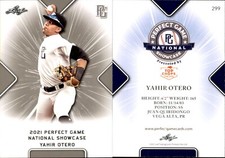 YAHIR OTERO 2021 LEAF PERFECT GAME NATIONAL SHOWCASE ROOKIE CARD #299