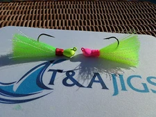 5/8 oz Pompano Yellowtail  jigs T&A JIGS lot of 10 COLOR CHOICE Mustad Hook