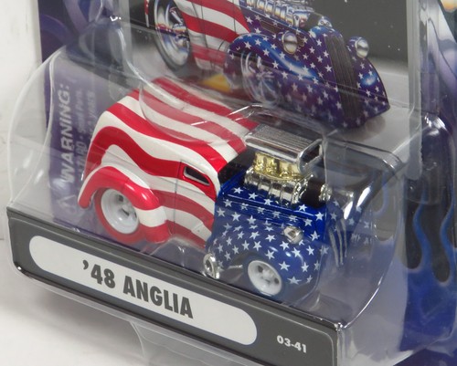 Muscle Machines Stars & Stripes USA Red Blue Tires 1948 Ford Anglia 03-41 Chase - Picture 5 of 6