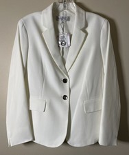 Kasper Ivory 2 Button Blazer With Gold Buttons Women s Size 6P NWT Lined