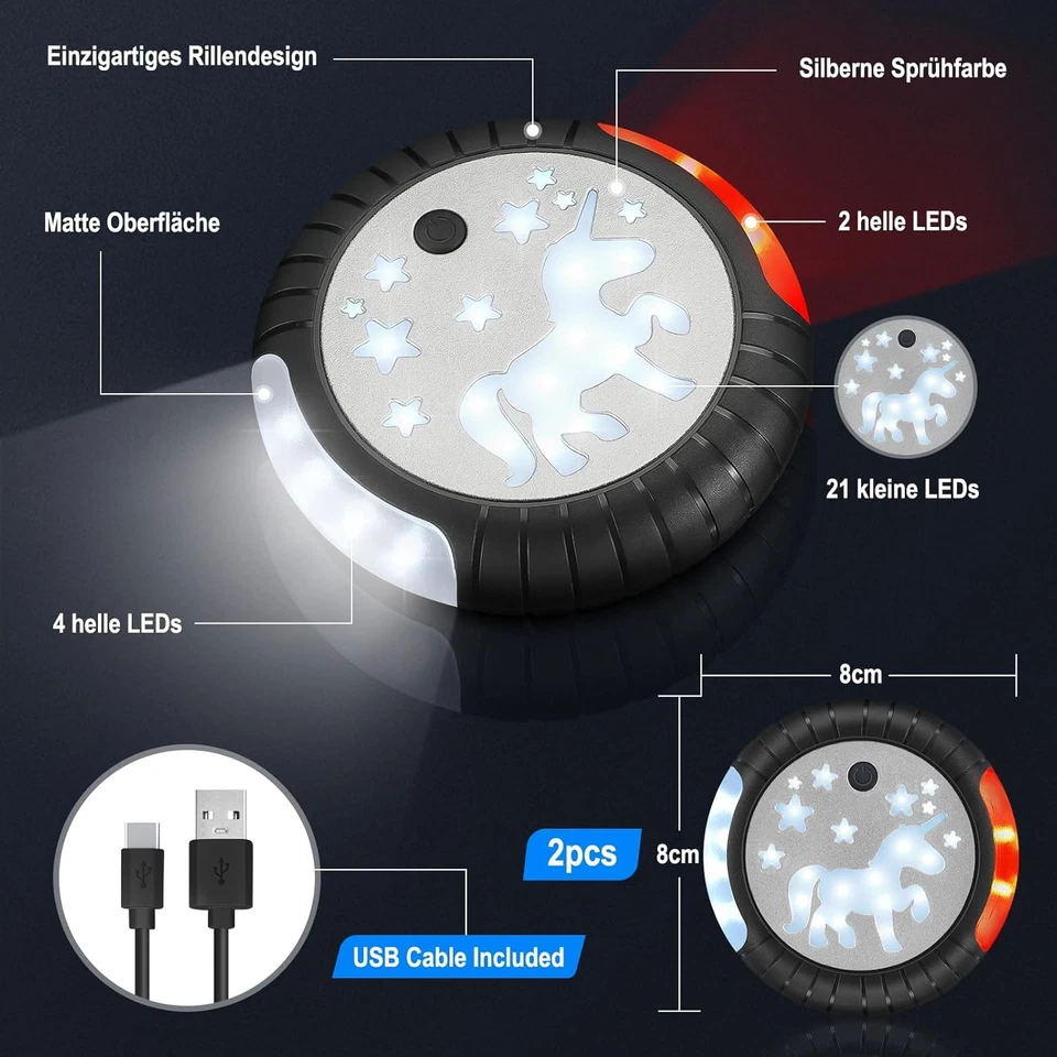 Kinderwagen-Licht: USB aufladbar, 27 LED, 2 Effekte, IPX6 wasserdicht (2 Stück) - Bild 4 von 4