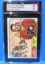 1968-69 O-Pee-Chee ROOKIE Card #89,  BERNIE PARENT,  Philadelphia Flyers,  KSA 5. rookie card picture