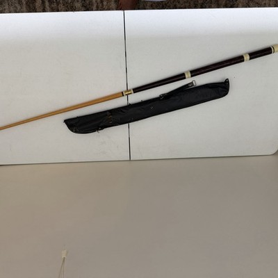 Vintage Unbranded 4-Piece Pool Cue Stick w/ Case Maple Shaft Diamond Inlay