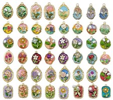 30Pcs Alloy Enamel Charms Pendants F Jewelry Making Craft DIY Assorted Style