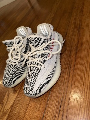 Size US 5 Men s Adidas Yeezy Boost 350 V2 Zebra Low Top Sneaker White/Black