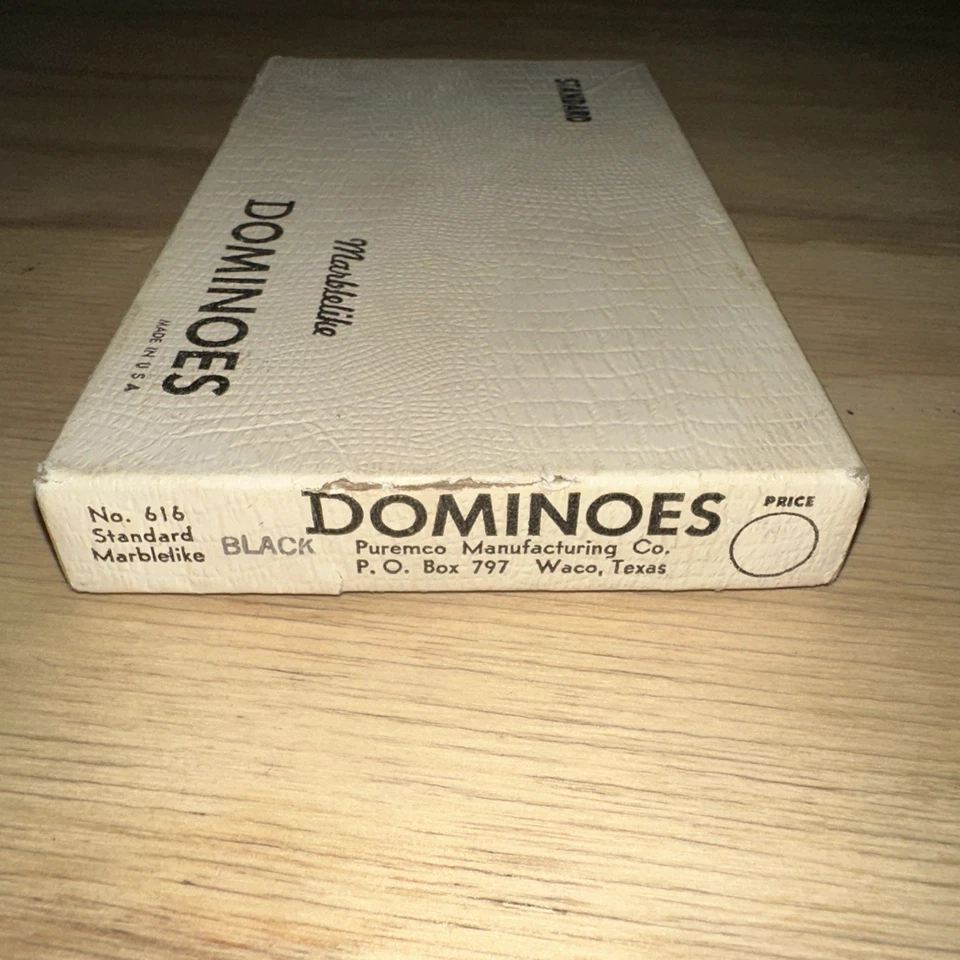 Vintage Set Of Puremco 616 Standard Marblelike Dominoes Made In USA Complete - Image 2 of 4