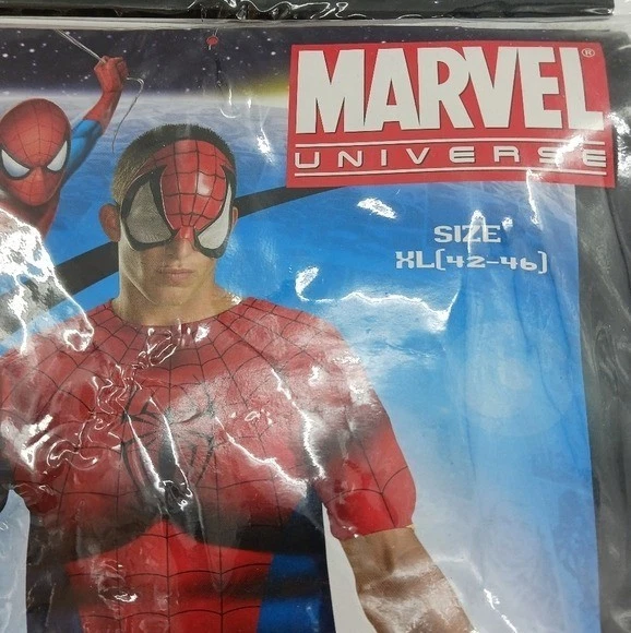 Disfraz Marvel Spider Man Disfraz Para Hombre Talla XL Adulto Superhéroe Camisa Máscara Foto 3 de 4