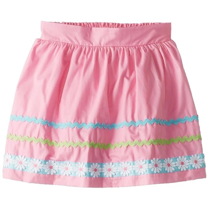 Falda Hartstrings Niñas Pequeñas Popelina Talla 5 Rosa Borde Flor Informal 100% Algodón Foto 2 de 4