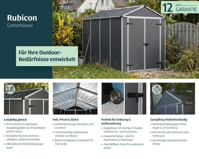 Geräteschuppen Rubicon  6x10 Gerätehaus 305 x 185 cm Gartenhaus | Canopia