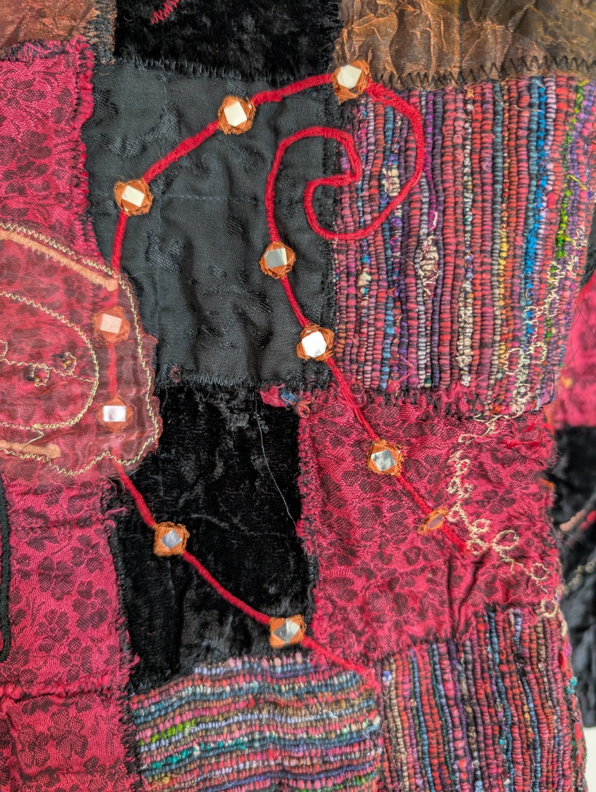 Chicos Design jacket artsy patchwork tapestry boh… - image 11