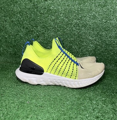 Nike React Phantom Run Flyknit 2 Grey Green Running Shoes Sneakers Men s Size 12
