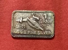 1 Gram Solid Silver Bar, SR-71 Blackbird Image.
