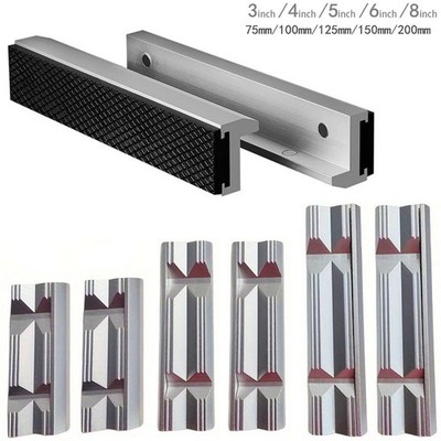 Pair Aluminum 3''-8'' Vise Jaws with Strong Magnetic Soft Vice Pads Cover