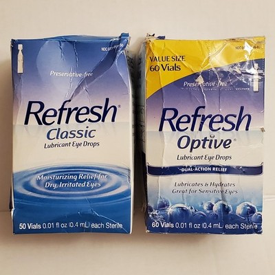 2-Refresh Classic & Optive Lubricant Eye Drops Preservative-Free Vials 08-9/2026
