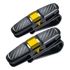 2 Pack Glasses Holders for Car Sun Visor, Sunglasses Eyeglasses Mount with gold