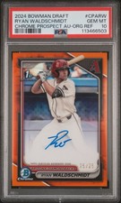 Ryan Waldschmidt 2024 Bowman Draft Orange Refractor Auto PSA 10