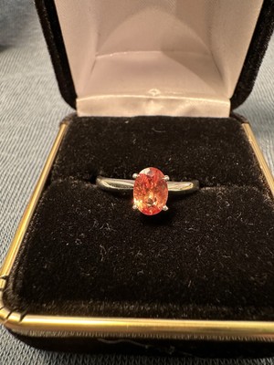 Magic Glo .71 Ct Orange Sapphire Solitaire Ring