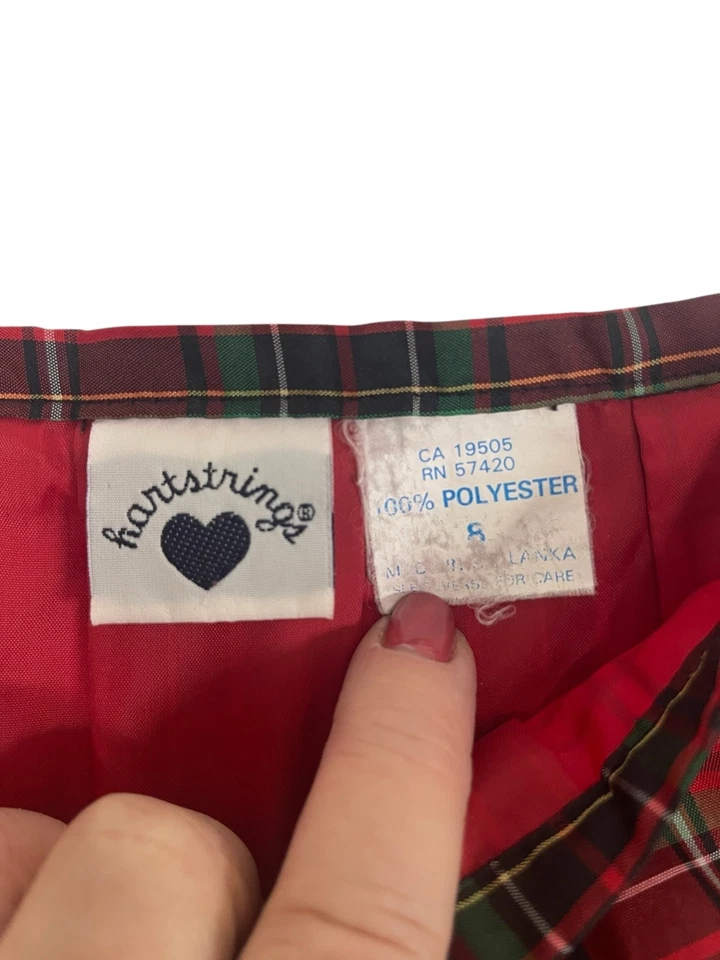 Hartstrings Girls Skirt 8 Christmas Holiday Red/Green/Black Tartan Plaid Party - Image 4 of 4