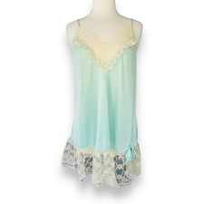 Vintage Jaclyn Smith Slip Lace Bow 80's Nightgown Made in USA Large N6