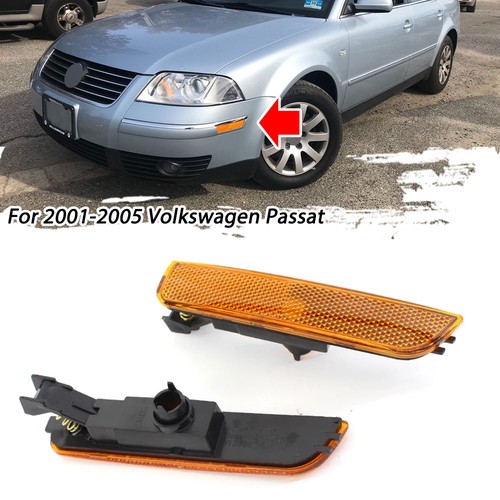 3B0945071 3B0945072 Pair Amber Side Marker Lights For 2001-2005 VW Passat B5.5 - Picture 2 of 6