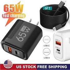 65W Super Fast Charging USB Type C Wall Charger For Samsung iPhone Android Phone