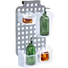 Adjustable Hanging Storage, 3 Bins Over Shower Door Organizer, Bathroom Stora...