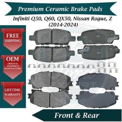 Akebono OEM Front & Rear Brake Pads For 2014-2024 Nissan/Infiniti 9 Yr Warranty
