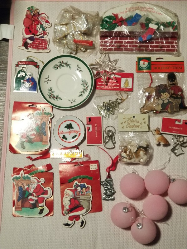 BIG Lot of Vintage Wooden Christmas Ornaments Mixed Collection Miniatures Used