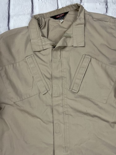 Gebrauchtes Tru-Spec Tactical Response Hemd khaki braun hat Gebrauchsspuren und Löcher Large - Bild 4 von 24