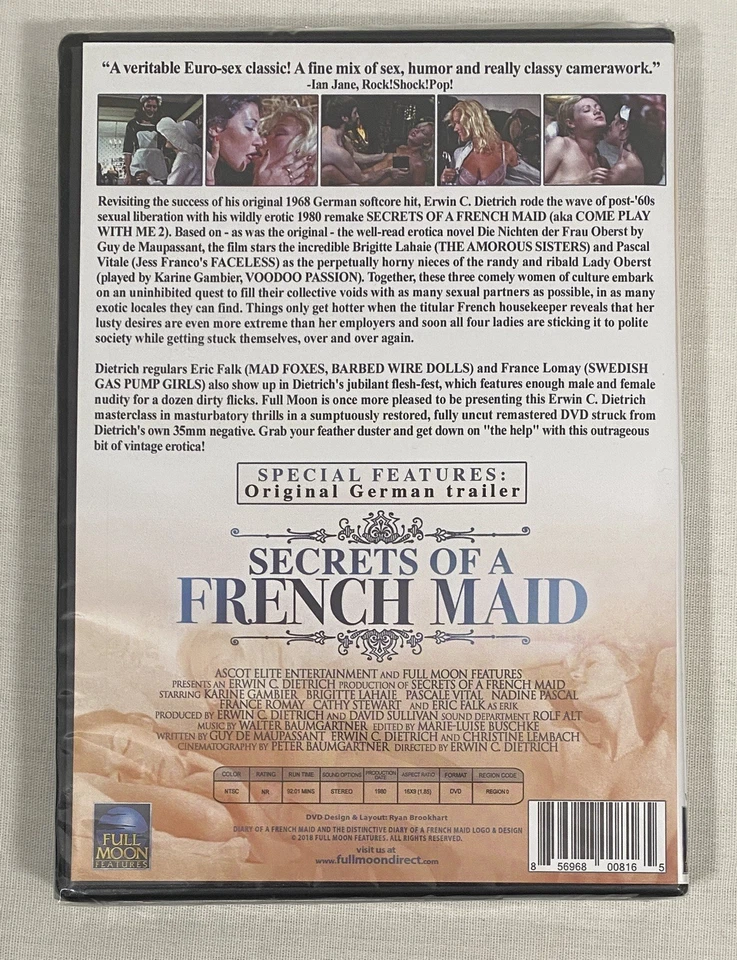 SECRETS OF A FRENCH MAID - NEW DVD 1980 Bridgette Lahaie, Nadine Pascal - Image 2 of 2
