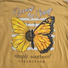 Simply Southern Long Sleeve Shirt Women XL Yellow Sunflowers
